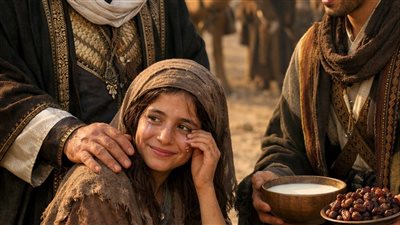 فتاه وحيده في الصحراء