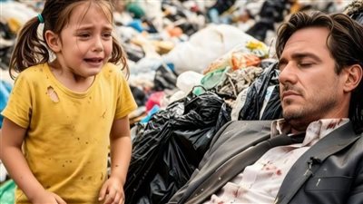 طفله فقيره كانت تبحث بين النفايات