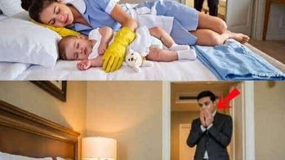 اب مكسور يجد موظفته نائمه