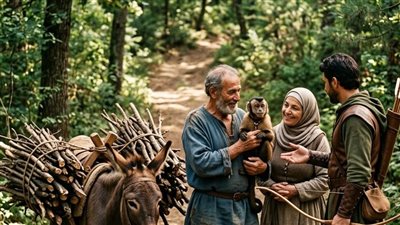 قصة الحطاب والقرد كاملة